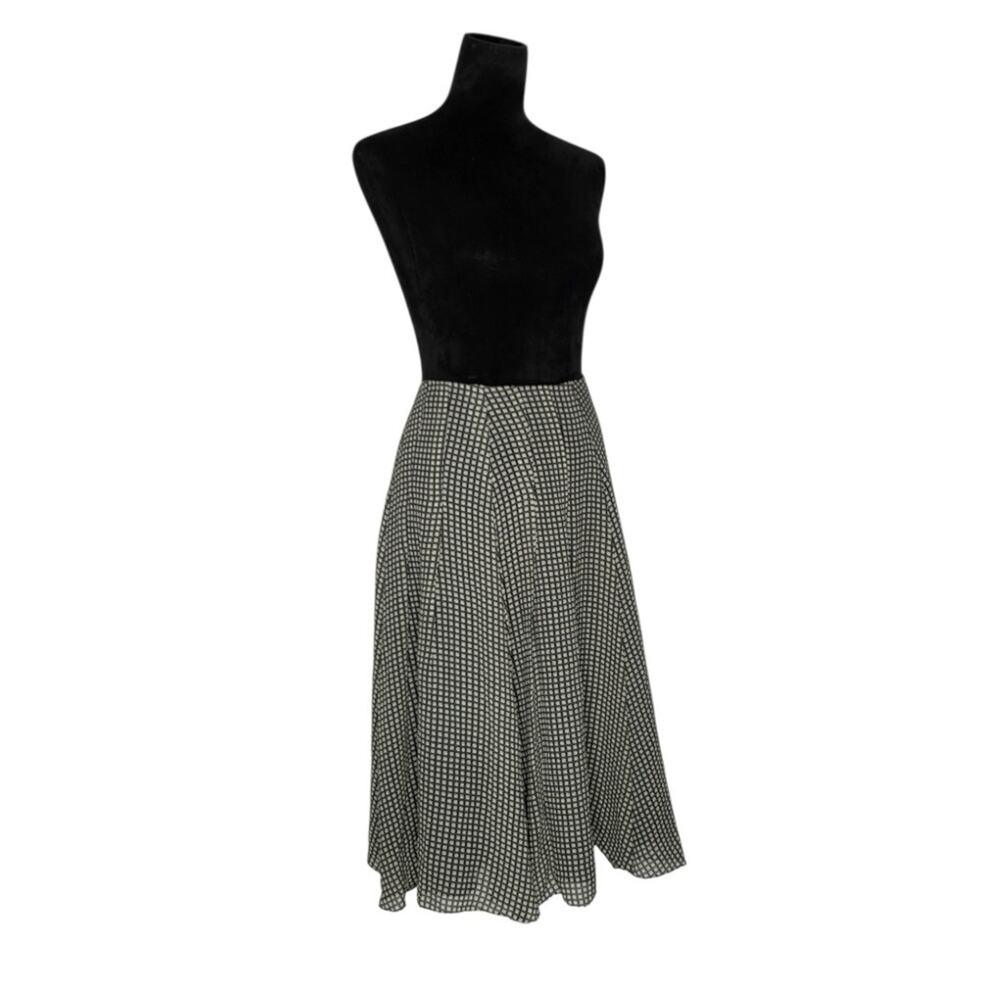 Jones New York 100% Silk Midi Skirt A Line Geometric Print Lined Womens 12 - Picture 2 of 8